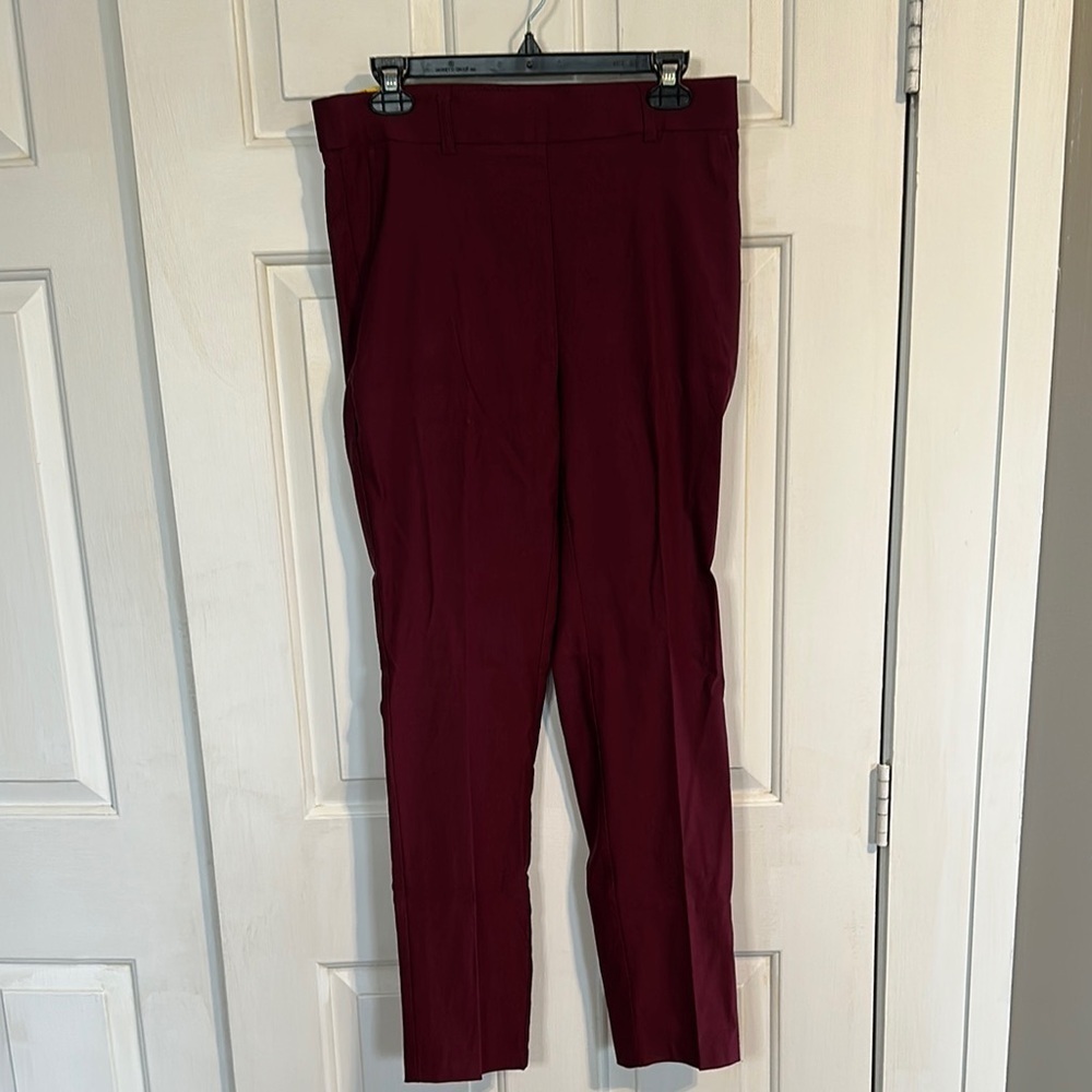 NWT Rafaella Maroon stretch pant size 8